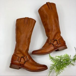 Frye Tall Boots 8B Harness Western Pull On